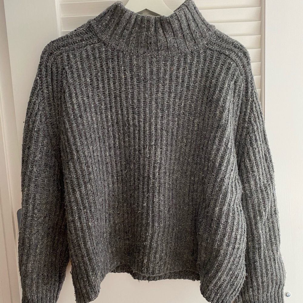 Grey Silence + Noise mock neck sweater